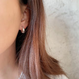 925 Silver Filigree Hoop Earrings Textured Huggie Circle Dainty Thick
