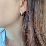 925 Silver Filigree Hoop Earrings Textured Huggie Circle Dainty Thick