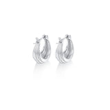 925 Silver Filigree Hoop Earrings Textured Huggie Circle Dainty Thick