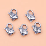 925 Sterling Silver DIY Jewelry Fish Buckle Spring Bracelet Necklace Finish
