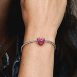925 Silver Heart Charm Bead for Bracelet Making Women Mother's Christmas Gift