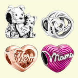 925 Silver Heart Charm Bead for Bracelet Making Women Mother's Christmas Gift