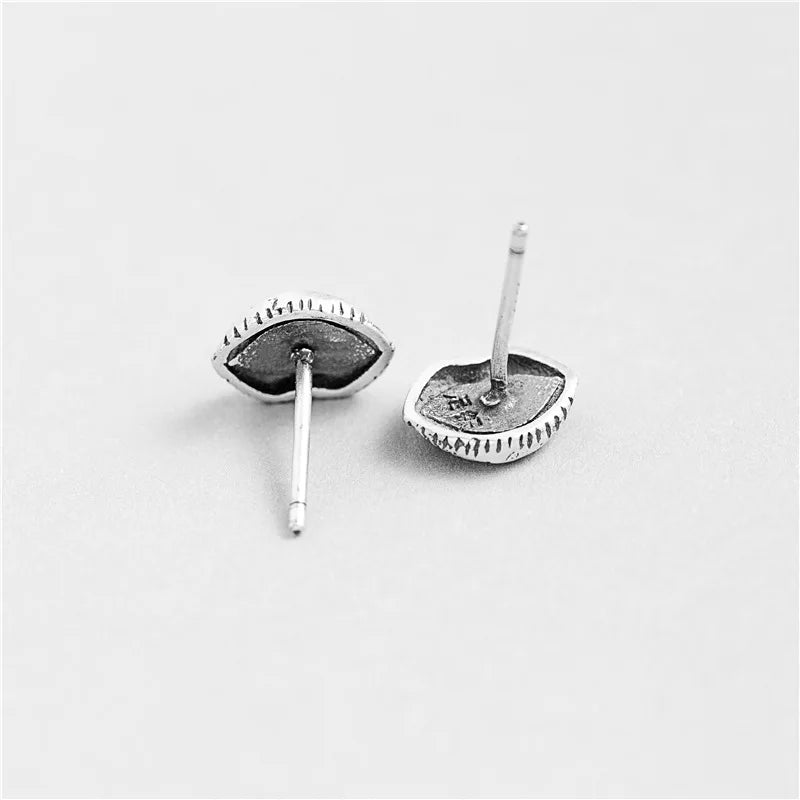 925 Silver Eye of Horus Stud Earrings Devil's Eye Vintage Jewelry