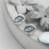 925 Silver Eye of Horus Stud Earrings Devil's Eye Vintage Jewelry