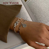 925 Sterling Silver Chain Bracelet Vintage Bow-knot Tag Thai Silver Jewelry