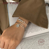 925 Sterling Silver Chain Bracelet Vintage Bow-knot Tag Thai Silver Jewelry