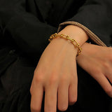 925 Silver Thick Chain Bracelet Creative U Shape Birthday Gift