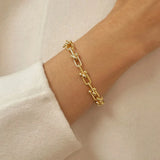 925 Silver Thick Chain Bracelet Creative U Shape Birthday Gift