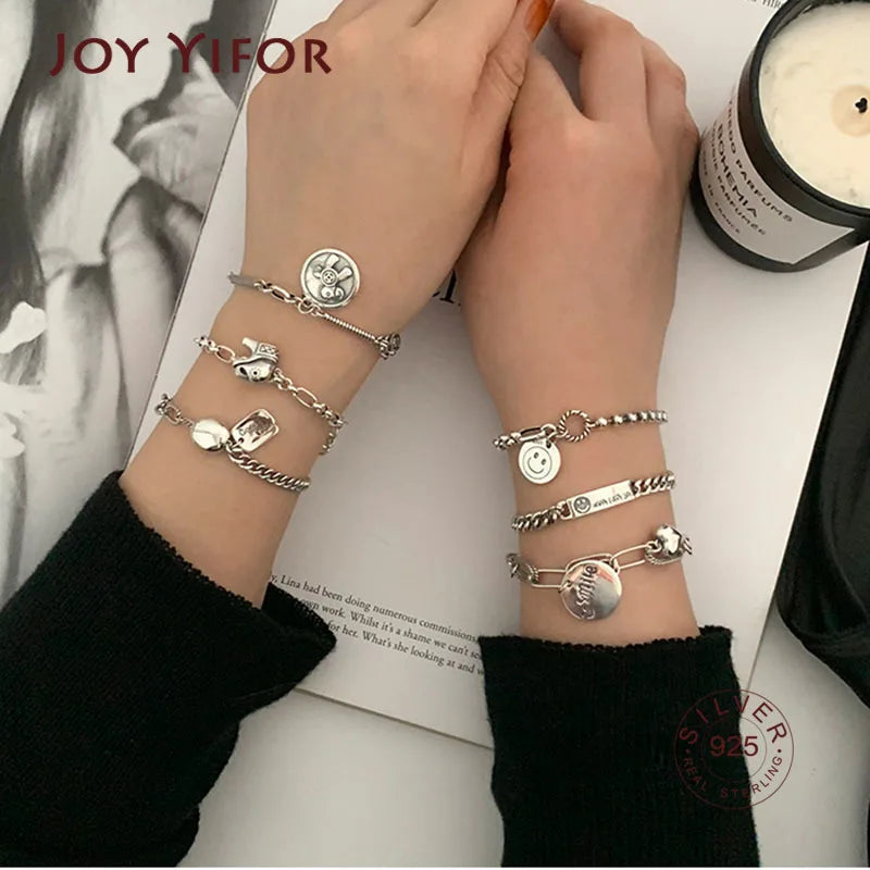 Vintage 925 Silver Charm Bracelet Thai Silver Jewelry