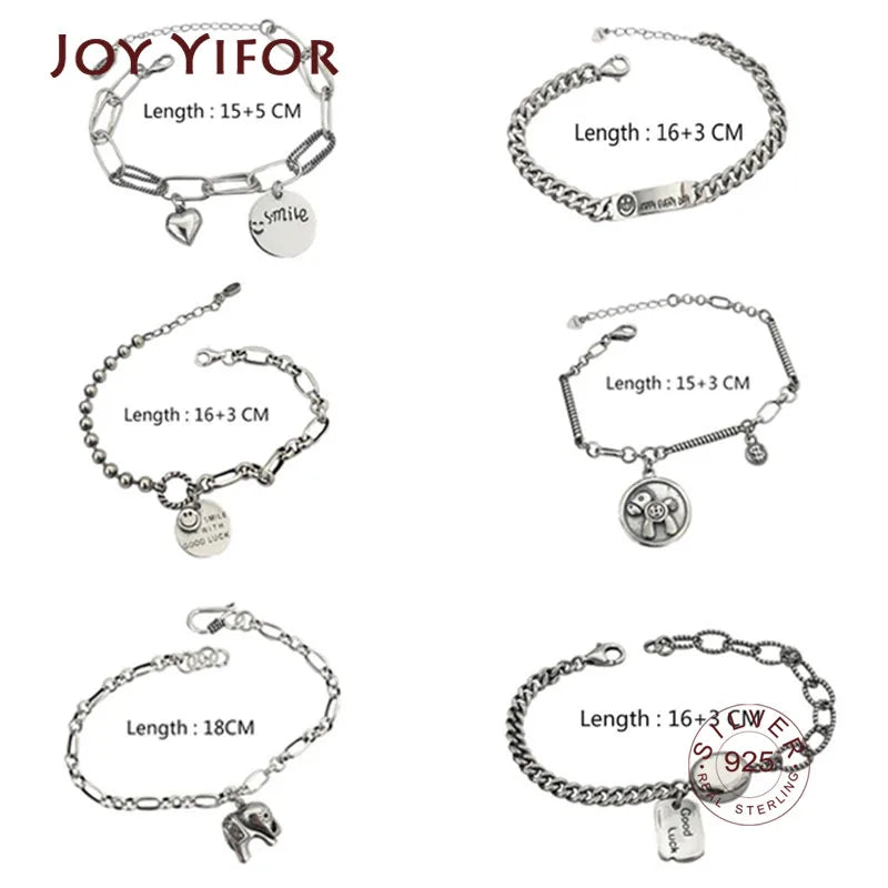 Vintage 925 Silver Charm Bracelet Thai Silver Jewelry