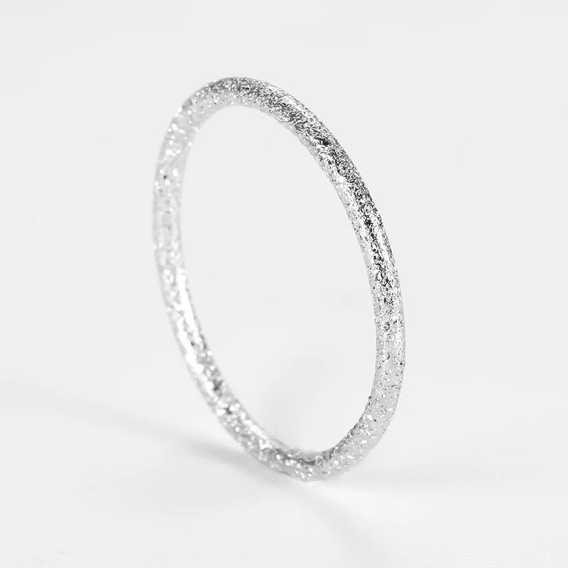 925 Silver Thin Ring Rose Dazzling Polish Ladies Stackable Fine Jewelry