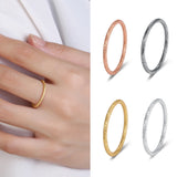 925 Silver Thin Ring Rose Dazzling Polish Ladies Stackable Fine Jewelry