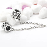 925 Silver Thread Bead Bow Safety Chain Twist Of Fate Fit Bracelet