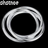 925 Silver 3 Circle Bangle Bracelet Men Women Jewelry Wedding Gift
