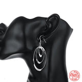 925 Silver Circle Tassel Drop Earrings For Women