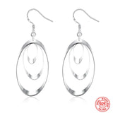 925 Silver Circle Tassel Drop Earrings For Women