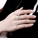 925 Silver Three Circle Round Rings Wedding Engagement