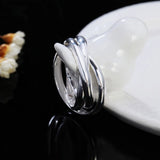 925 Silver Three Circle Round Rings Wedding Engagement