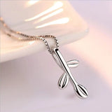 925 Sterling Silver Three Leaves Pendant Necklace For Women Gift