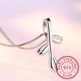 925 Sterling Silver Three Leaves Pendant Necklace For Women Gift