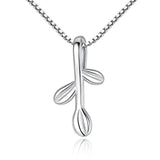 925 Sterling Silver Three Leaves Pendant Necklace For Women Gift