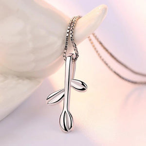 925 Sterling Silver Three Leaves Pendant Necklace For Women Gift