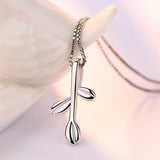 925 Sterling Silver Three Leaves Pendant Necklace For Women Gift