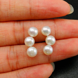 925 Silver Pearl Stud Earrings - Classic Round Design