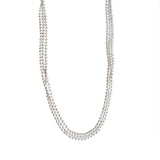 925 Silver Triple Layer Bead Choker Necklace Women Fine Jewelry