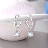 925 Silver Ocean Moonstone Drop Earrings Fine Jewelry
