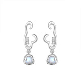 925 Silver Ocean Moonstone Drop Earrings Fine Jewelry