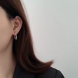925 Silver Tiny Cartilage Hoop Earrings Hypoallergenic Huggie Oval Circle