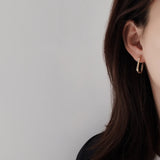 925 Silver Tiny Cartilage Hoop Earrings Hypoallergenic Huggie Oval Circle