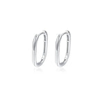 925 Silver Tiny Cartilage Hoop Earrings Hypoallergenic Huggie Oval Circle