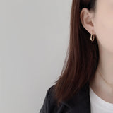 925 Silver Tiny Cartilage Hoop Earrings Hypoallergenic Huggie Oval Circle