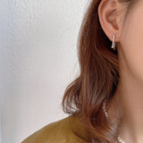 925 Silver Small Square Huggie Earrings for Women Girls