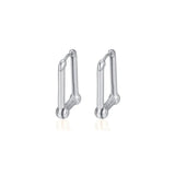 925 Silver Small Square Huggie Earrings for Women Girls