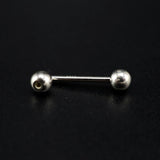 925 Silver Tongue Piercing 16MM Bars 5MM Ball Punk Decoration Unisex