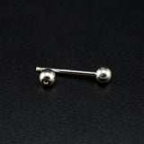 925 Silver Tongue Piercing 16MM Bars 5MM Ball Punk Decoration Unisex
