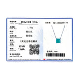 925 Silver Tourmaline Necklace Geometric Zircon Pendant