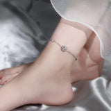 925 Silver Transfer Bead Anklet Summer Foot Chain