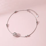 925 Silver Transfer Bead Anklet Summer Foot Chain
