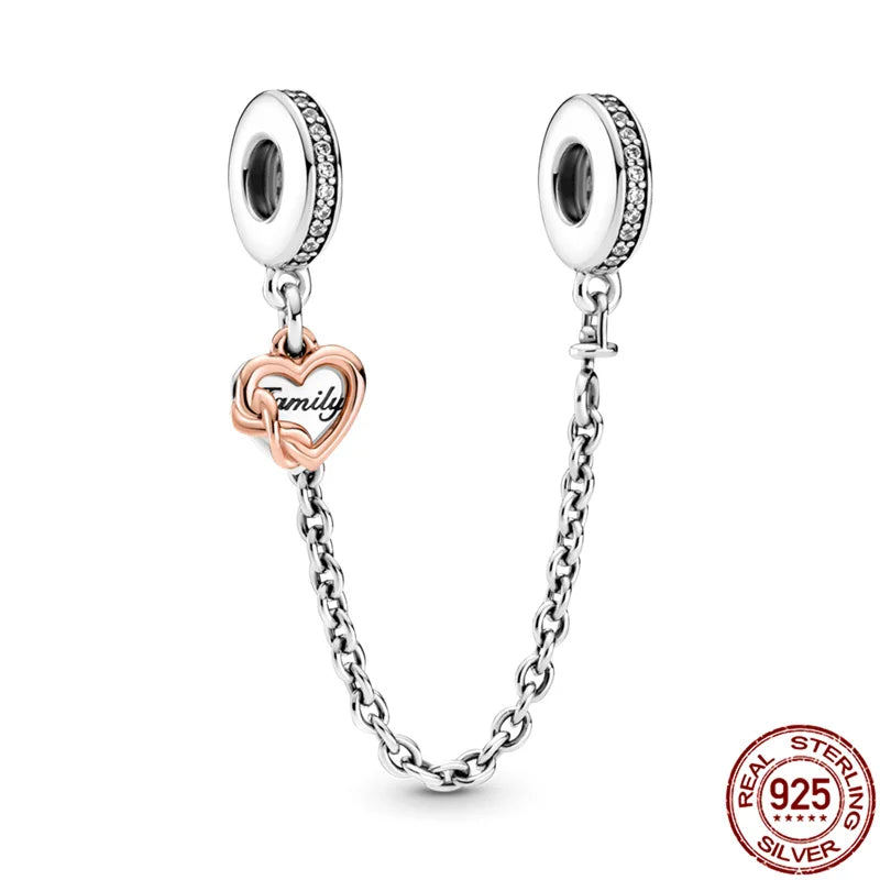 925 Silver Safety Chain Beads for Charms Bracelet