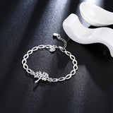 925 Silver Tree Heart Chain Bracelet Women Gift Charm Jewelry