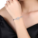 925 Silver Tree Heart Chain Bracelet Women Gift Charm Jewelry