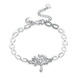925 Silver Tree Heart Chain Bracelet Women Gift Charm Jewelry