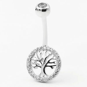 925 Silver Cabala Tree Navel Nail Belly Button Piercing Rings