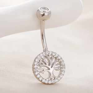 925 Silver Cabala Tree Navel Nail Belly Button Piercing Rings