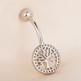 925 Silver Cabala Tree Navel Nail Belly Button Piercing Rings