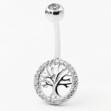 925 Silver Cabala Tree Navel Nail Belly Button Piercing Rings